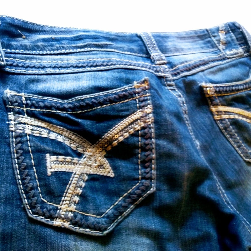 Amethyst Size 9 Blue Embroidered Jeans